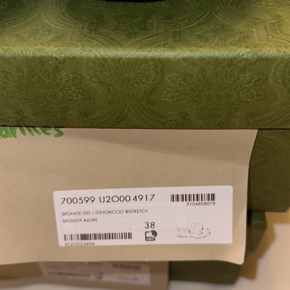 Gucci platform sandals towel spongy color azure size 38 - Picture 3 of 3